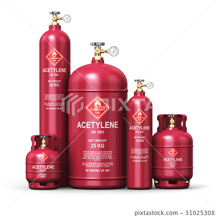 Set liquefied acetylene industrial gas containers 31025308