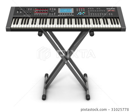 Professional musical synthesizer on stand 31025778