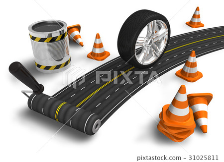 Road construction concept Road construction concept 31025811