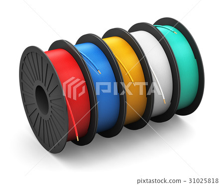 Spools with color electric power cables 31025818