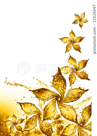 flower made of water splash of yellow color flower made of water splash of yellow color 31026047