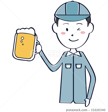 A toast with male worker upper body beer 31026340