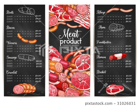 Vector menu or price list for Butchery shop meat Vector menu or price list for Butchery shop meat 31026831