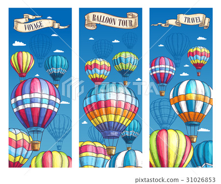 Vector banners for hot air balloon voyage tour Vector banners for hot air balloon voyage tour 31026853