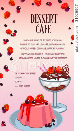 Cake and ice cream poster for dessert cafe design 31026907