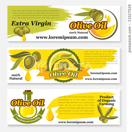 Vector banners for olive oil organic product 31027026