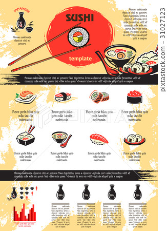 Vector infographics for Japanese sushi seafood Vector infographics for Japanese sushi seafood 31027123