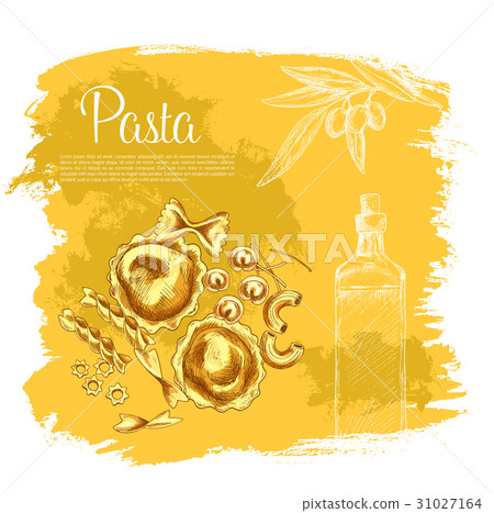 Vector poster of pasta and Italian olive oil 31027164