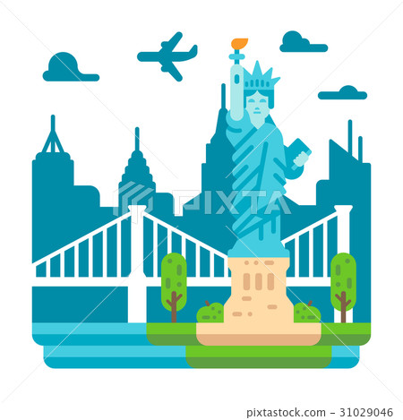 Flat design Liberty statue New York Flat design Liberty statue New York 31029046