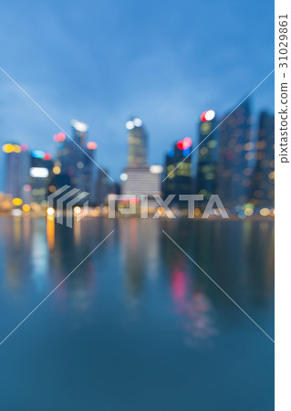 Night blurred bokeh light Singapore city Night blurred bokeh light Singapore city 31029861