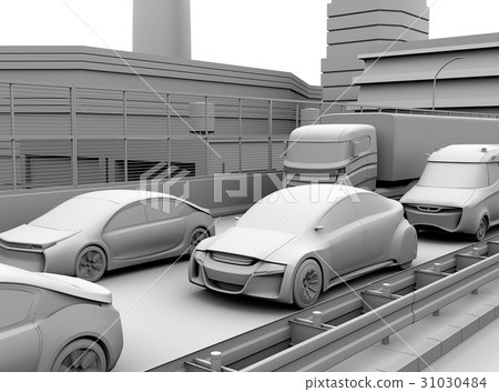 Gray shading image of highway on traffic 31030484