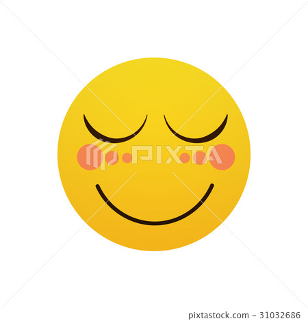Yellow Smiling Cartoon Face Shy Positive People 31032686