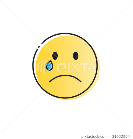 Yellow Cartoon Face Cry Tears People Emotion Icon 31032964