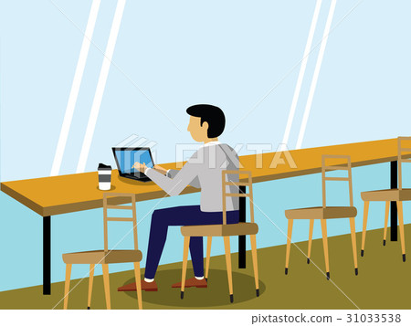 work sitting in cafe alone 31033538