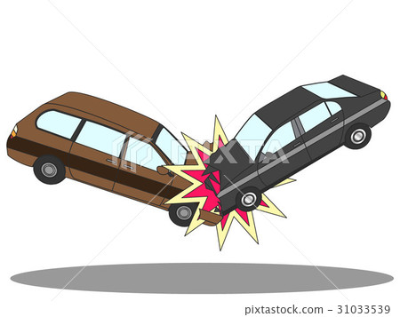 Illustration of two cars involved in a car 31033539