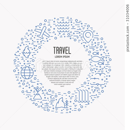 Tourism and travel thin line icons - Stock Illustration [31034006] - PIXTA