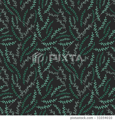 Seamless pattern with green twigs Seamless pattern with green twigs 31034010
