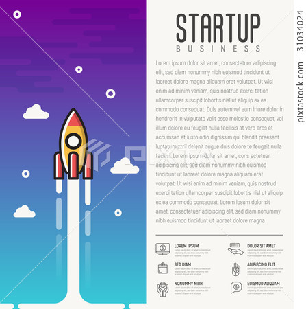 Rocket launch. Concept of start up business - Stock Illustration ...