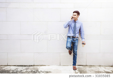 Businessman stand and talk via Smart Businessman stand and talk via Smart 31035085