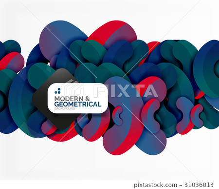 Abstract color geometric round shapes on white 31036013