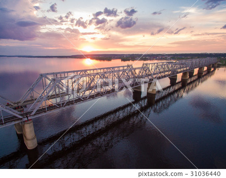beautiful aerial view of the railway bridge across beautiful aerial view of the railway bridge across 31036440