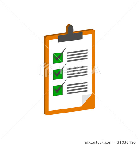 Clipboard with checklist symbol.  31036486