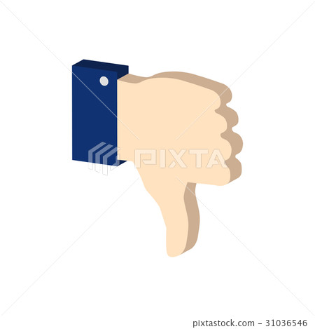 Thumb down symbol. Flat Isometric Icon or Logo. Thumb down symbol. Flat Isometric Icon or Logo. 31036546