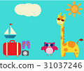 colorful giraffe owl  vector travel in summer  31037246