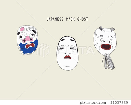 japanese ghost masks vector 31037889