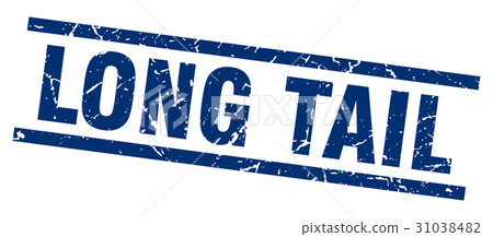 square grunge blue long tail stamp 31038482