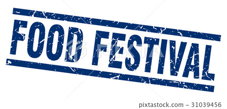 square grunge blue food festival stamp - Stock Illustration [31039456 ...