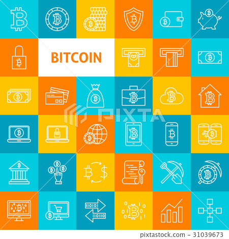 Vector Line Bitcoin Icons - Stock Illustration [31039673] - PIXTA