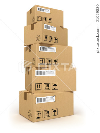 Stack of cardboard boxes 31039820