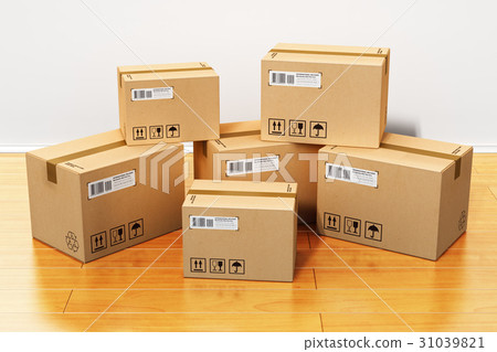 Cardboard boxes in new house 31039821