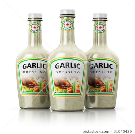 Set of bottles with garlic dressing 31040429