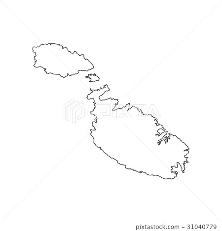 Malta map silhouette 31040779
