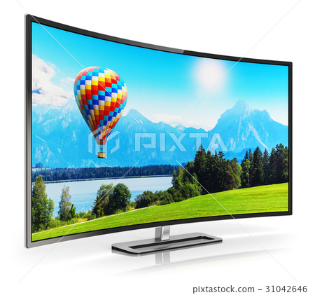 Modern curved 4K UltraHD TV 31042646