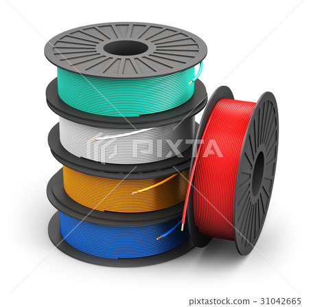 Spools with color electric power cables 31042665