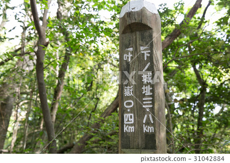在Katake峰頂前面的一個標誌 31042884