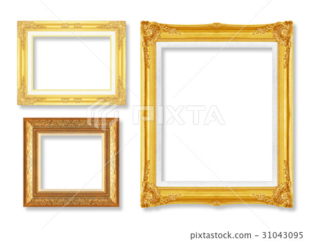The antique gold frame on the white background 31043095