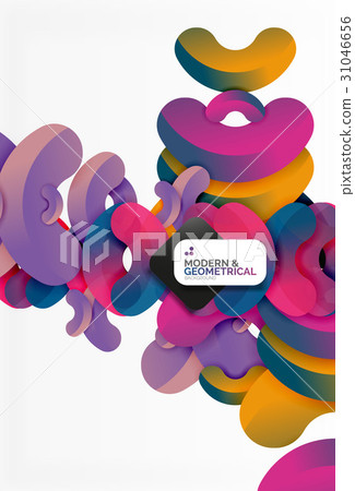 Abstract color geometric round shapes on white 31046656