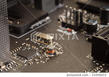 Computer motherboard with a view of parts Computer motherboard with a view of parts 31048033