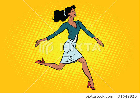 Beautiful businesswoman elegantly runs Beautiful businesswoman elegantly runs 31048929