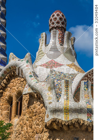 building in Park Guell Barcelona Spain building in Park Guell Barcelona Spain 31049484