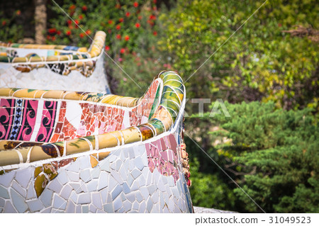 Mosaic Bench in Park Guell Barcelona 31049523