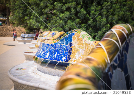 Mosaic Bench in Park Guell Barcelona 31049528