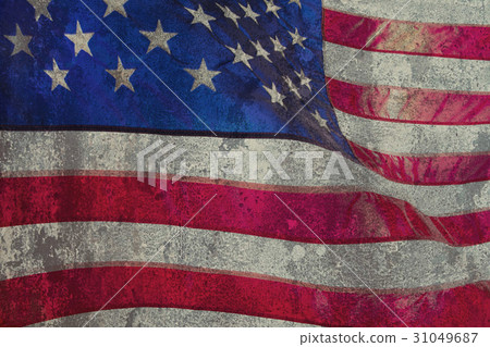 Closeup of grunge American flag 31049687