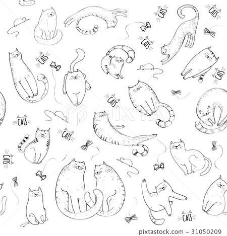 Seamless pattern with cats Seamless pattern with cats 31050209