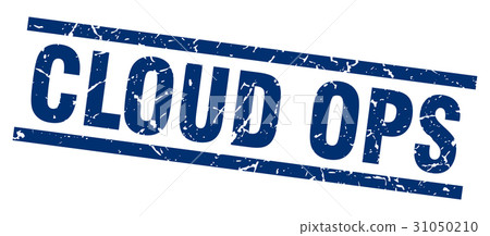 square grunge blue cloud ops stamp 31050210