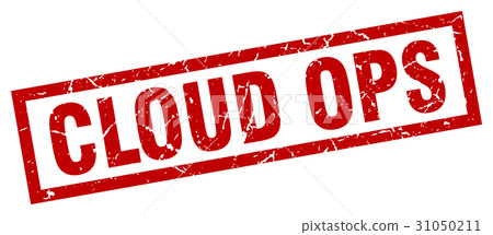 square grunge red cloud ops stamp 31050211